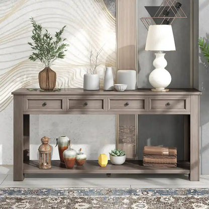 Console Table de Canapé 4 Tiroirs pour Entrée Couloir - 14.00 x 63.00 x 30.00
