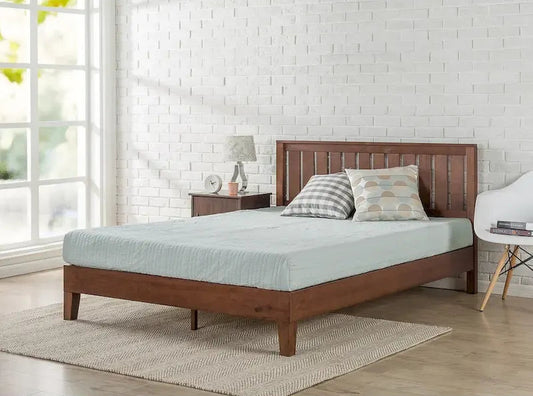 Priage by Zinus Antique Espresso Wood Platform Bed