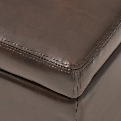 Banc de rangement ottoman en similicuir – 130 cm (L) x 44,5 cm (P) x 41 cm (H), plusieurs couleurs