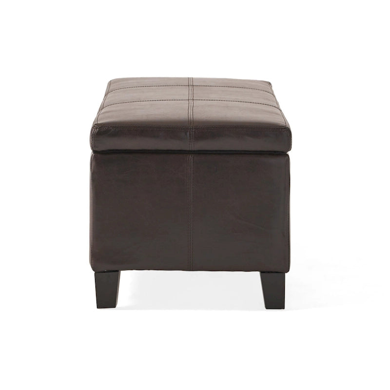 Banc de rangement ottoman en similicuir – 130 cm (L) x 44,5 cm (P) x 41 cm (H), plusieurs couleurs