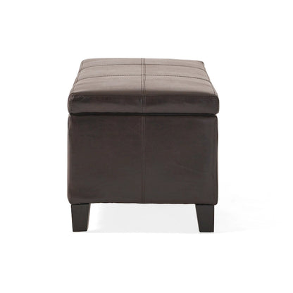 Banc de rangement ottoman en similicuir – 130 cm (L) x 44,5 cm (P) x 41 cm (H), plusieurs couleurs