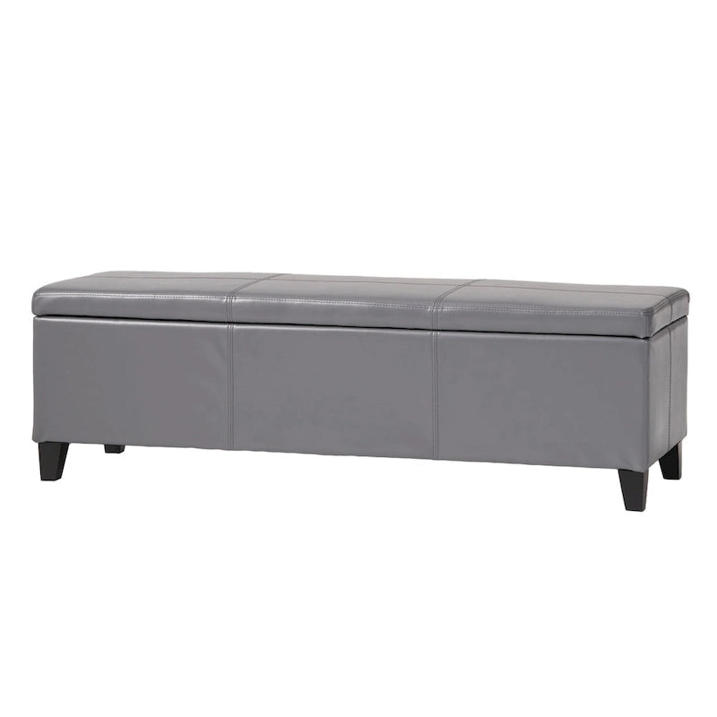 Banc de rangement ottoman en similicuir – 130 cm (L) x 44,5 cm (P) x 41 cm (H), plusieurs couleurs
