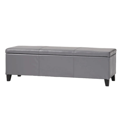 Banc de rangement ottoman en similicuir – 130 cm (L) x 44,5 cm (P) x 41 cm (H), plusieurs couleurs