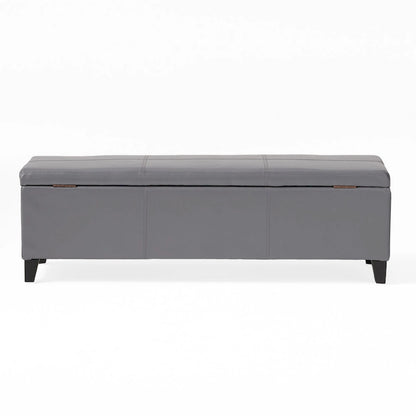 Banc de rangement ottoman en similicuir – 130 cm (L) x 44,5 cm (P) x 41 cm (H), plusieurs couleurs