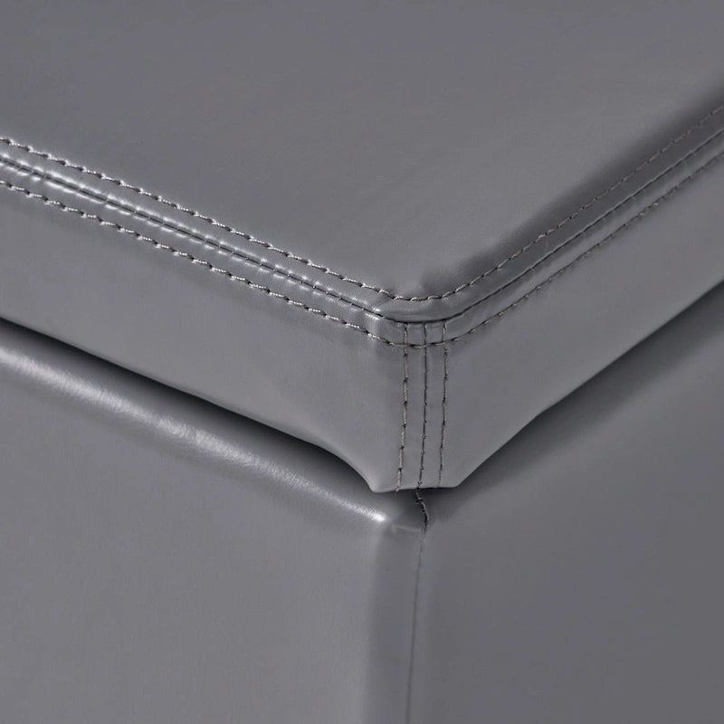 Banc de rangement ottoman en similicuir – 130 cm (L) x 44,5 cm (P) x 41 cm (H), plusieurs couleurs