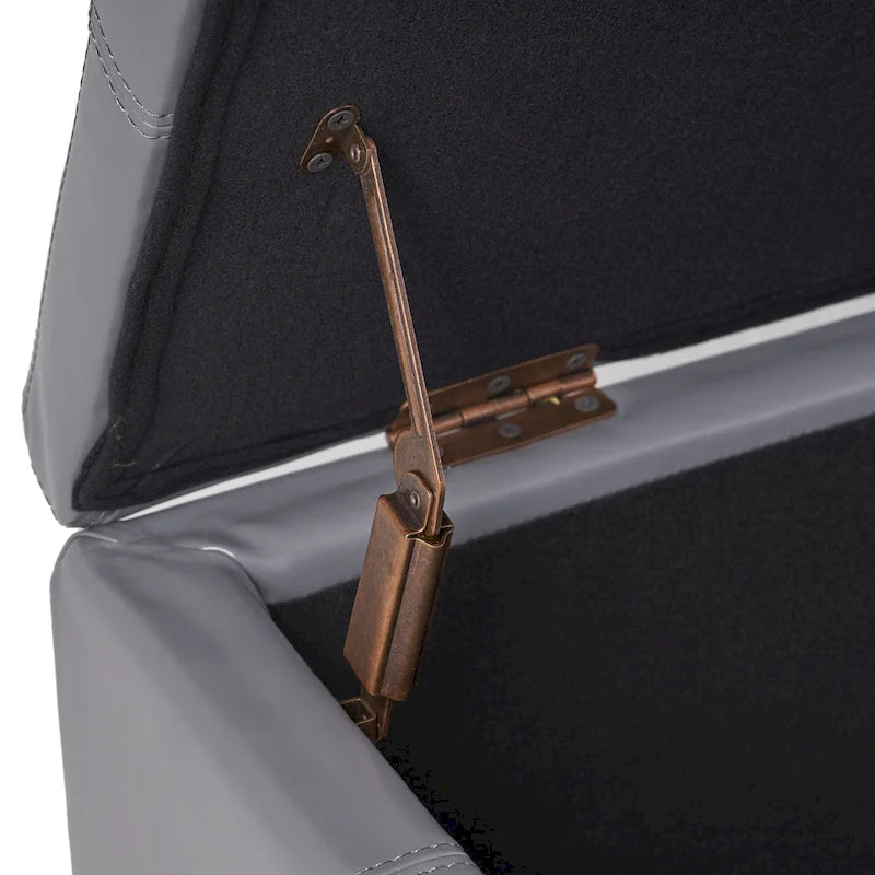 Banc de rangement ottoman en similicuir – 130 cm (L) x 44,5 cm (P) x 41 cm (H), plusieurs couleurs