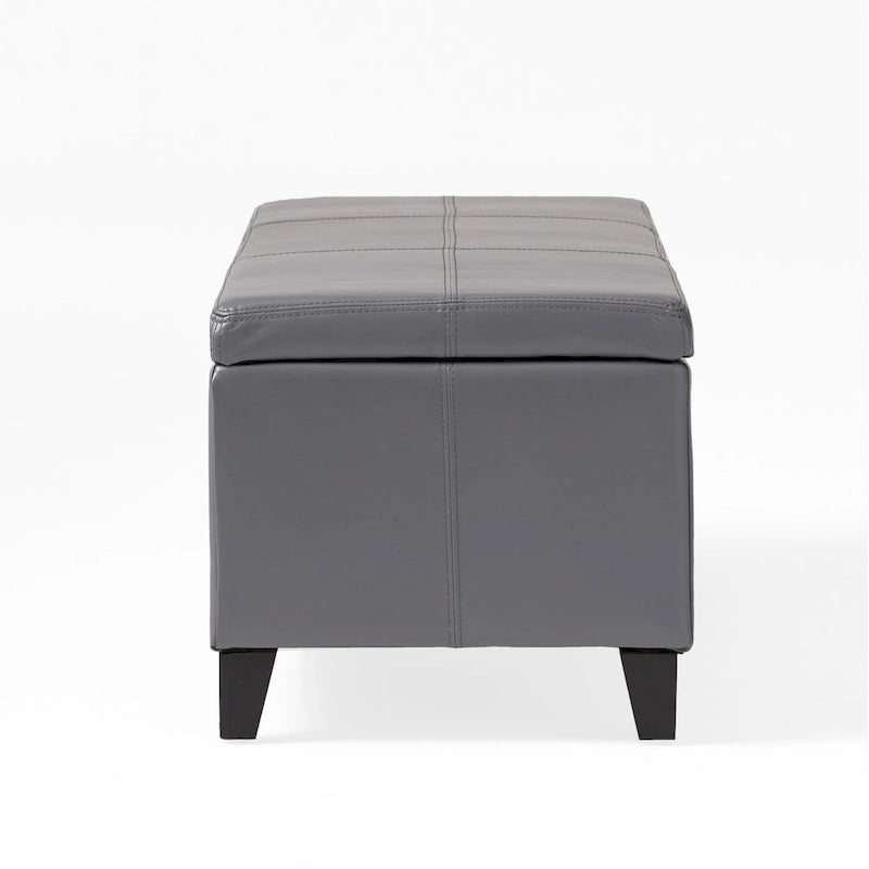 Banc de rangement ottoman en similicuir – 130 cm (L) x 44,5 cm (P) x 41 cm (H), plusieurs couleurs