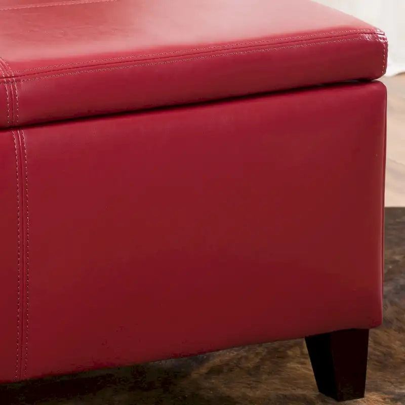Banc de rangement ottoman en similicuir – 130 cm (L) x 44,5 cm (P) x 41 cm (H), plusieurs couleurs