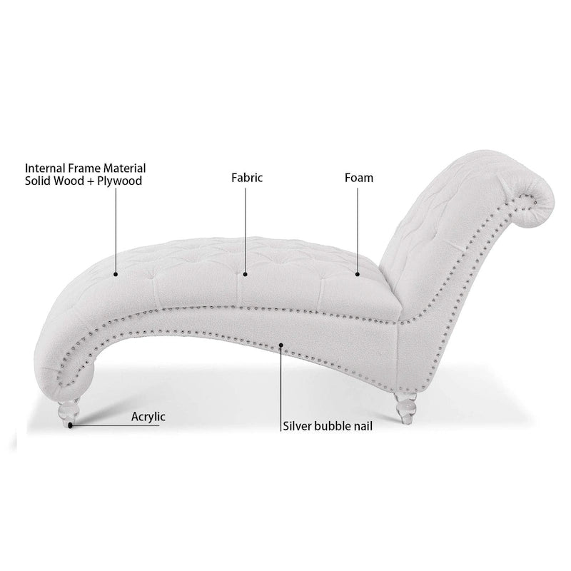 Chaise longue d'intérieur sans accoudoirs