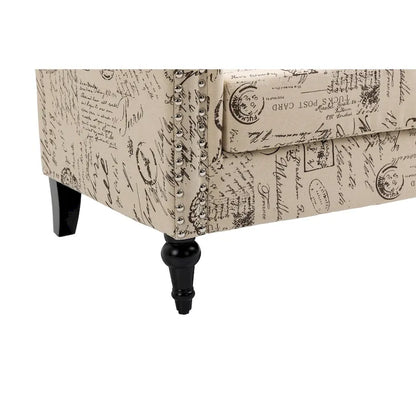 Fauteuil d'appoint moderne du milieu du siècle, Fauteuil en lin avec dossier capitonné/Pieds en bois