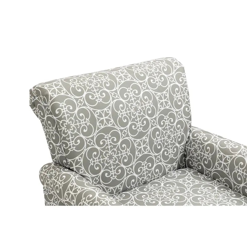 Fauteuil d'appoint moderne du milieu du siècle, Fauteuil en lin avec dossier capitonné/Pieds en bois