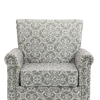 Fauteuil d'appoint moderne du milieu du siècle, Fauteuil en lin avec dossier capitonné/Pieds en bois