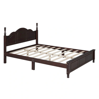 Cadre de lit plateforme Rétro en bois massif Grand lit/Lit double – 23 cm de rangement sous le lit