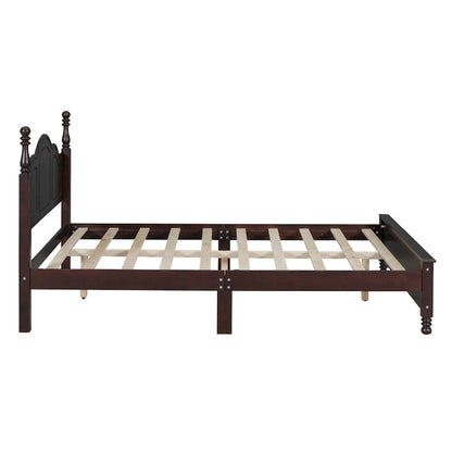 Cadre de lit plateforme Rétro en bois massif Grand lit/Lit double – 23 cm de rangement sous le lit