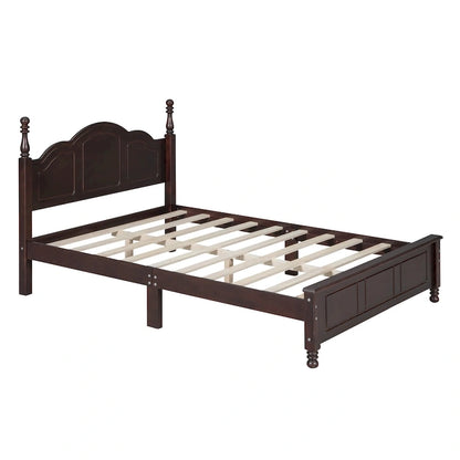 Cadre de lit plateforme Rétro en bois massif Grand lit/Lit double – 23 cm de rangement sous le lit