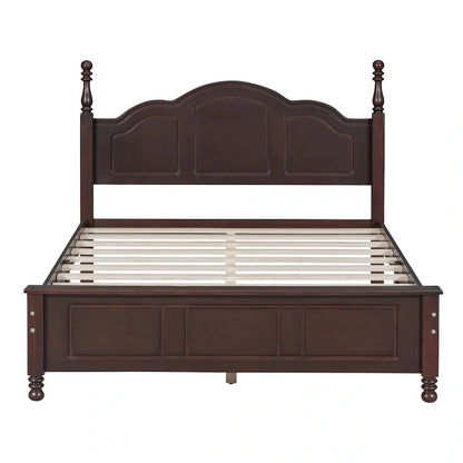 Cadre de lit plateforme Rétro en bois massif Grand lit/Lit double – 23 cm de rangement sous le lit