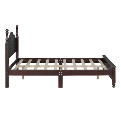 Cadre de lit plateforme Rétro en bois massif Grand lit/Lit double – 23 cm de rangement sous le lit