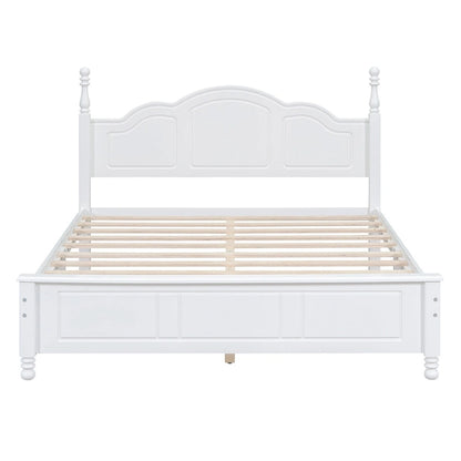 Cadre de lit plateforme Rétro en bois massif Grand lit/Lit double – 23 cm de rangement sous le lit