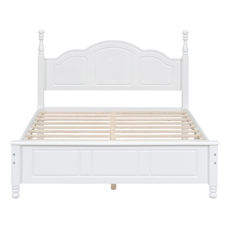 Cadre de lit plateforme Rétro en bois massif Grand lit/Lit double – 23 cm de rangement sous le lit
