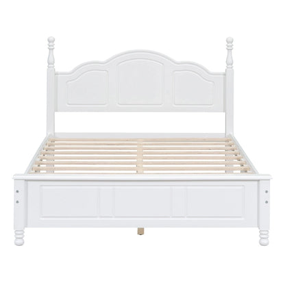 Cadre de lit plateforme Rétro en bois massif Grand lit/Lit double – 23 cm de rangement sous le lit