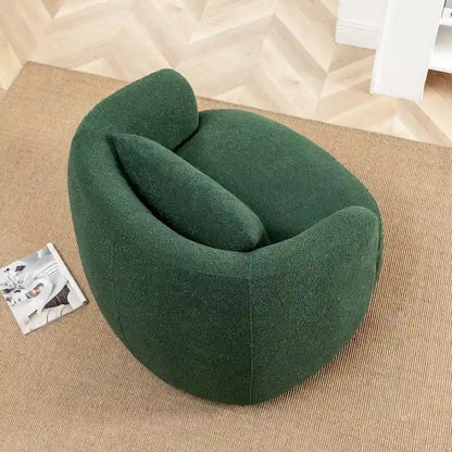 Fauteuil pivotant à 360° en tissu bouclé de 86 cm avec oreiller lombaire