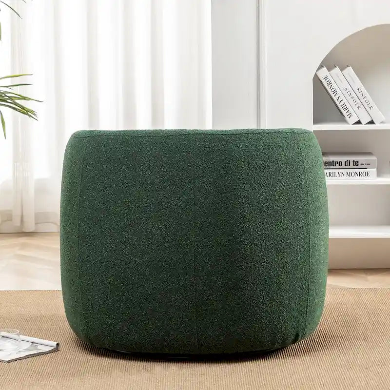 Fauteuil pivotant à 360° en tissu bouclé de 86 cm avec oreiller lombaire