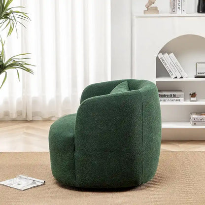 Fauteuil pivotant à 360° en tissu bouclé de 86 cm avec oreiller lombaire