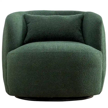 Fauteuil pivotant à 360° en tissu bouclé de 86 cm avec oreiller lombaire