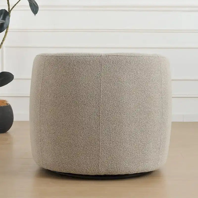 Fauteuil pivotant à 360° en tissu bouclé de 86 cm avec oreiller lombaire