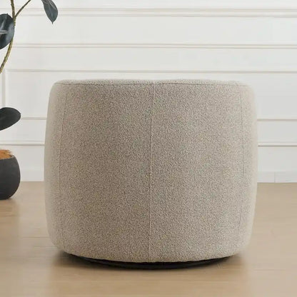 Fauteuil pivotant à 360° en tissu bouclé de 86 cm avec oreiller lombaire