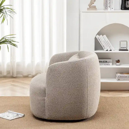 Fauteuil pivotant à 360° en tissu bouclé de 86 cm avec oreiller lombaire