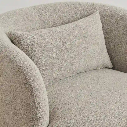 Fauteuil pivotant à 360° en tissu bouclé de 86 cm avec oreiller lombaire