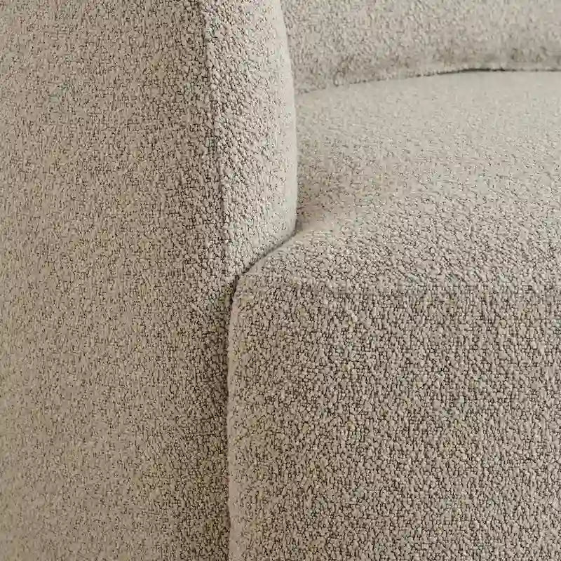 Fauteuil pivotant à 360° en tissu bouclé de 86 cm avec oreiller lombaire