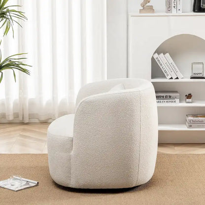 Fauteuil pivotant à 360° en tissu bouclé de 86 cm avec oreiller lombaire