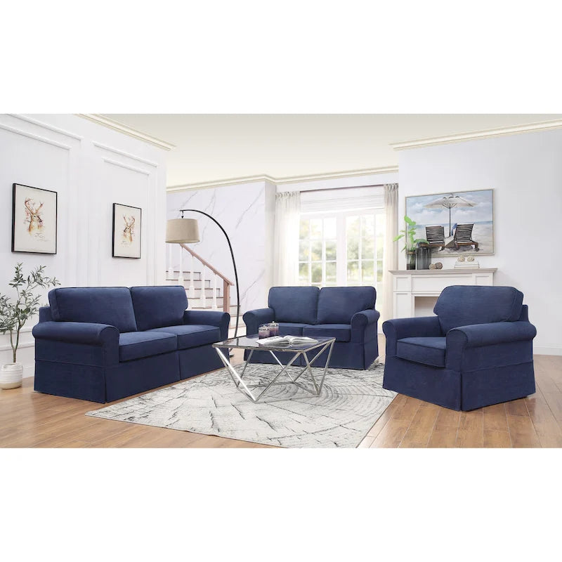 Fauteuil déhoussable et lavable – Structure en bois massif, 3 coloris