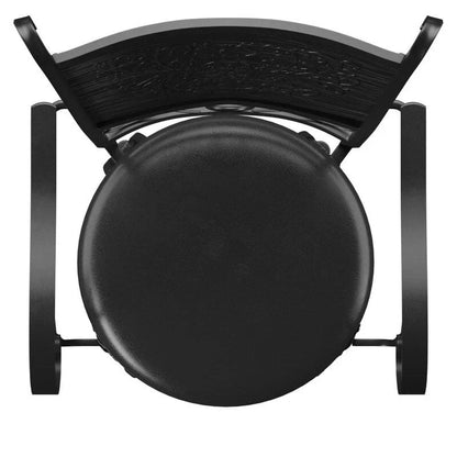 Tabouret de bar pivotant grand format avec siège en similicuir – Capacité de 181 kg, noir mat, hauteur d'assise 76 cm