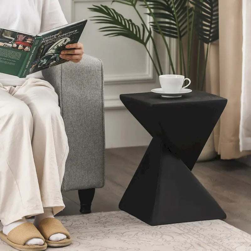 Table d'appoint sablier Concrete – Intérieur/extérieur, 32 cm L x 46 cm H
