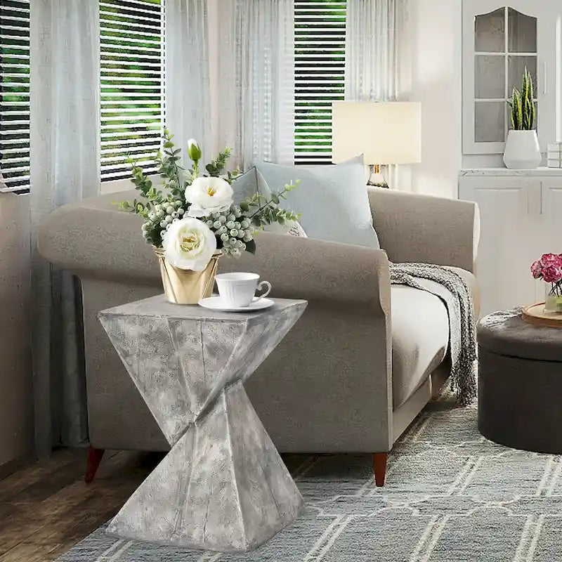 Table d'appoint sablier Concrete – Intérieur/extérieur, 32 cm L x 46 cm H