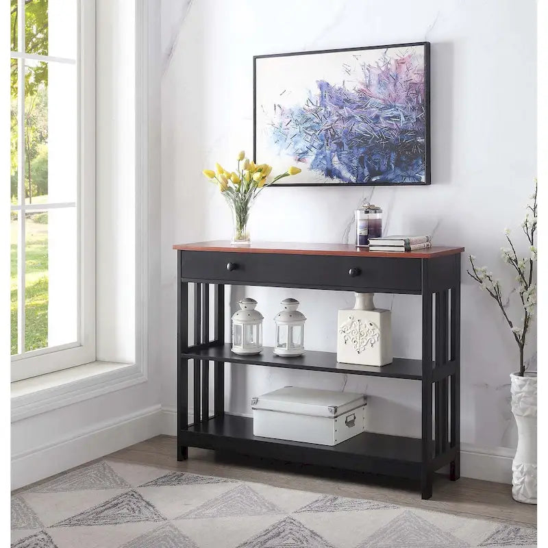 Console 1 tiroir avec 3 étagères – Style contemporain, plusieurs finitions