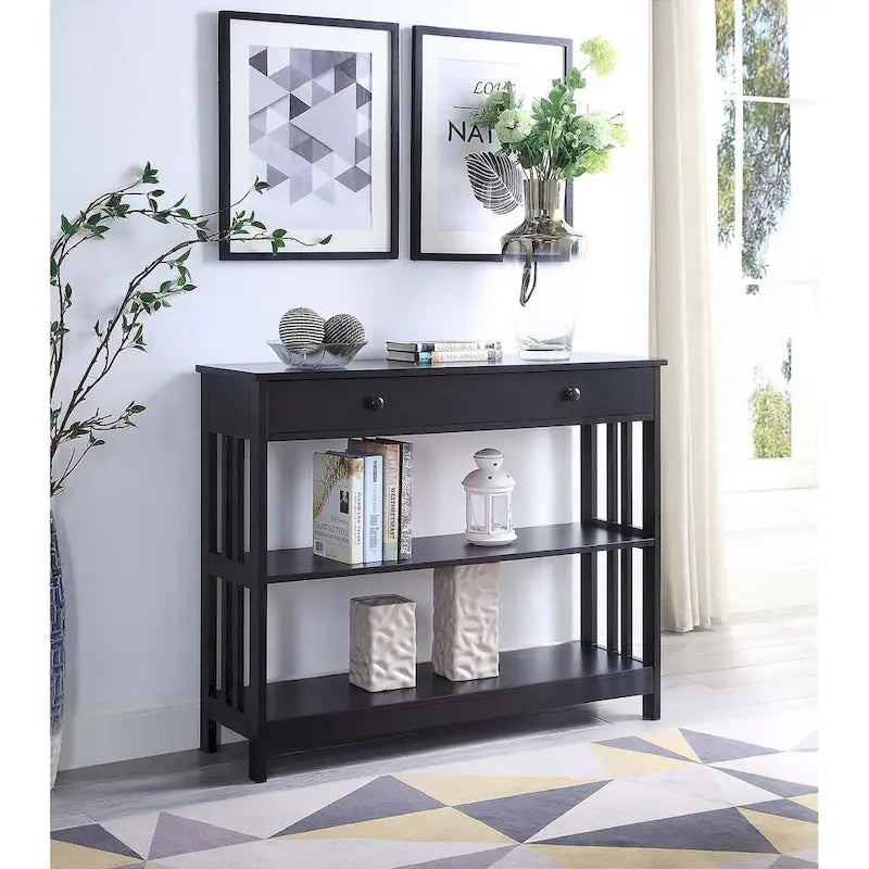 Console 1 tiroir avec 3 étagères – Style contemporain, plusieurs finitions