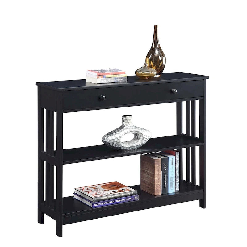 Console 1 tiroir avec 3 étagères – Style contemporain, plusieurs finitions