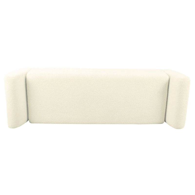 Banc de rangement moderne Sherpa avec pieds en bois – 60" de large, plusieurs couleurs