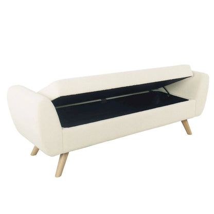 Banc de rangement moderne Sherpa avec pieds en bois – 60" de large, plusieurs couleurs