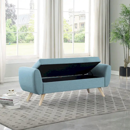 Banc de rangement moderne Sherpa avec pieds en bois – 60" de large, plusieurs couleurs