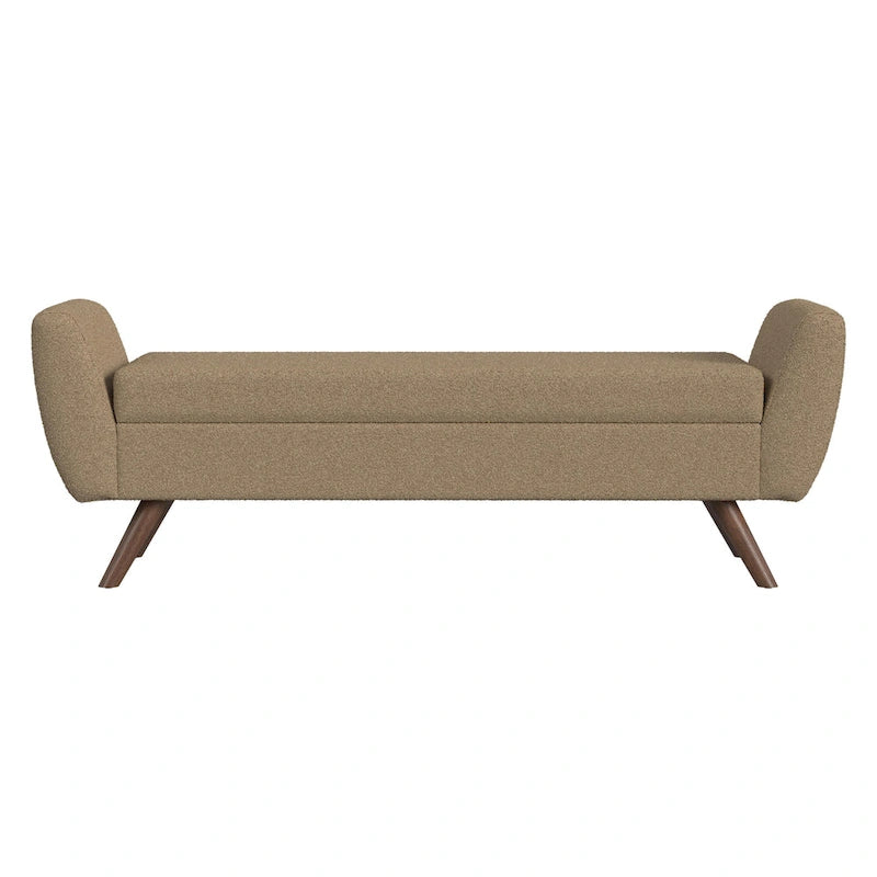 Banc de rangement moderne Sherpa avec pieds en bois – 60" de large, plusieurs couleurs