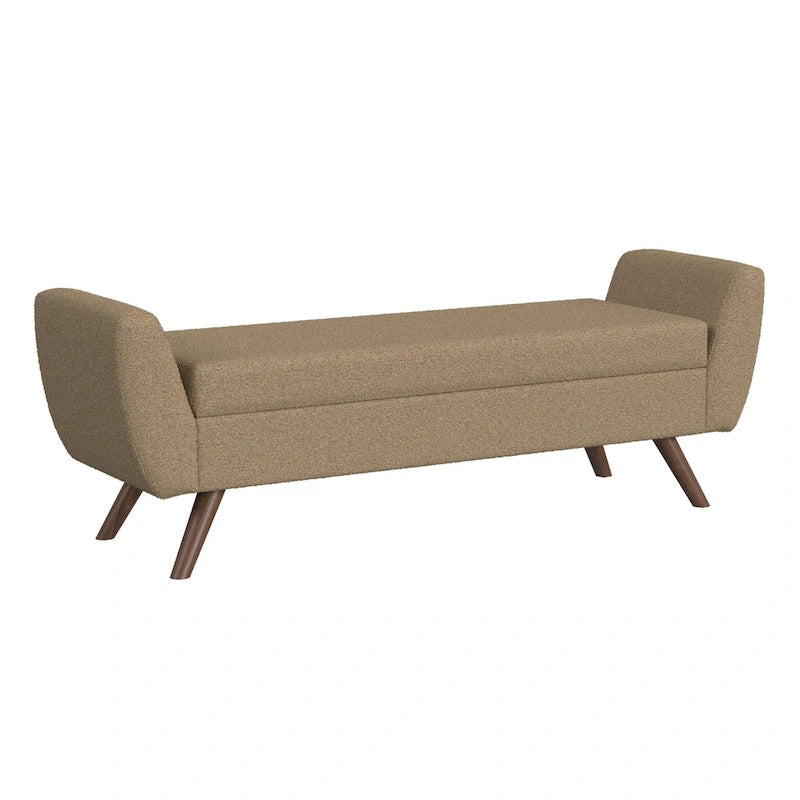 Banc de rangement moderne Sherpa avec pieds en bois – 60" de large, plusieurs couleurs