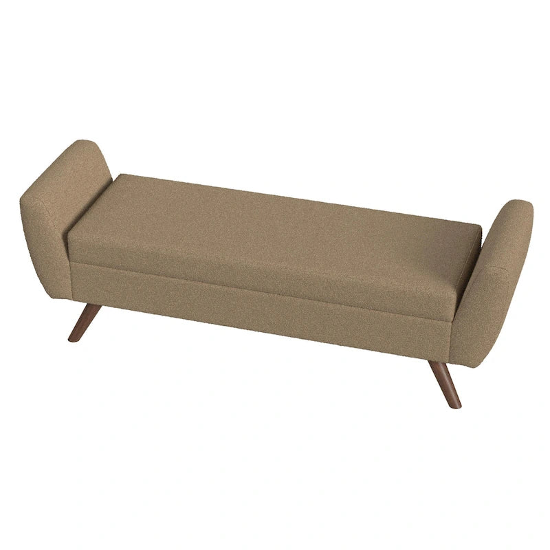 Banc de rangement moderne Sherpa avec pieds en bois – 60" de large, plusieurs couleurs