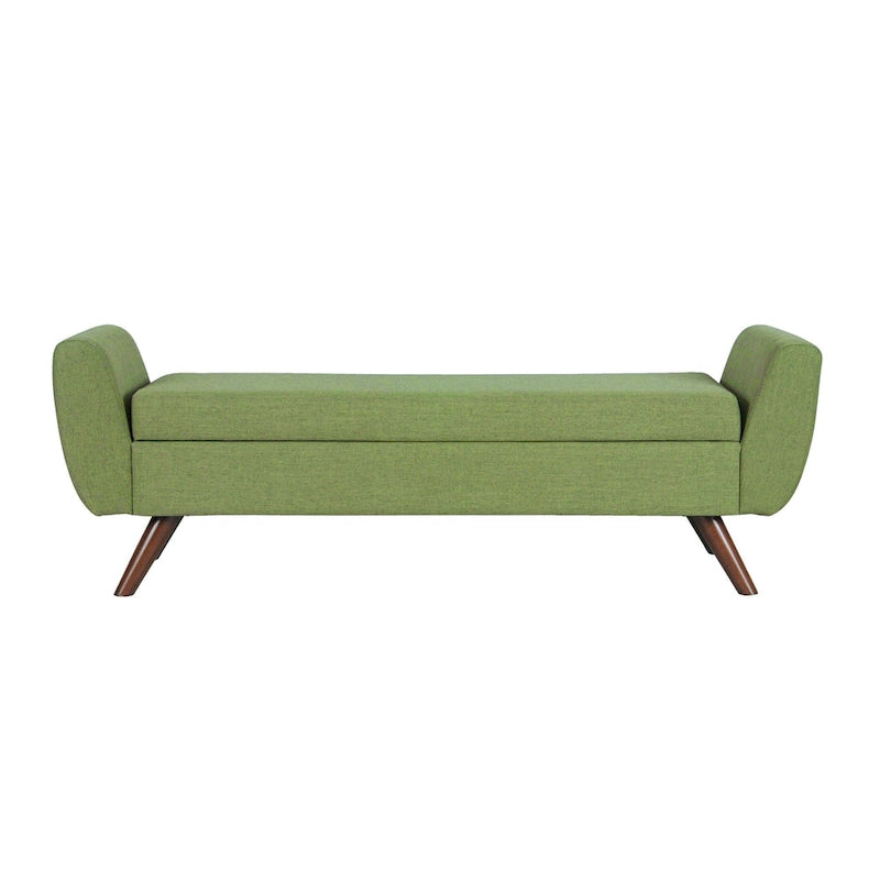 Banc de rangement moderne Sherpa avec pieds en bois – 60" de large, plusieurs couleurs