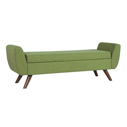 Banc de rangement moderne Sherpa avec pieds en bois – 60" de large, plusieurs couleurs