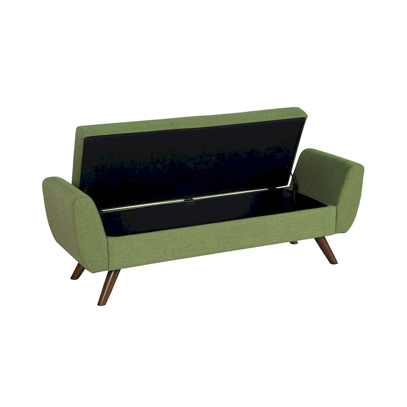 Banc de rangement moderne Sherpa avec pieds en bois – 60" de large, plusieurs couleurs